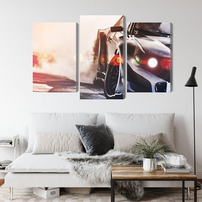 Ljuddämpande tavla - Black drifting 3d car