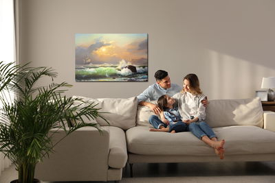 Ljuddämpande tavla - Ship in a stormy sea