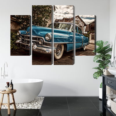 Ljuddämpande tavla - A blue cadillac eldorado