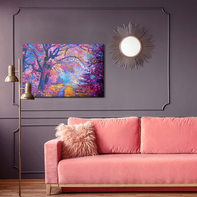 Ljuddämpande tavla - A path in a colorful forest