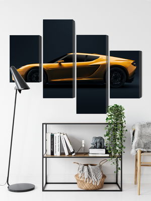 Ljuddämpande tavla - Yellow 3d sports car