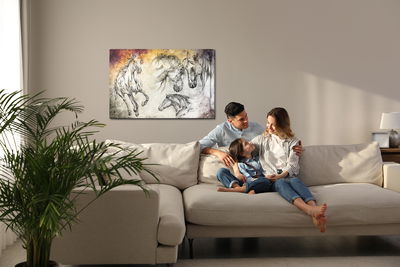 Ljuddämpande tavla - Horses as painted