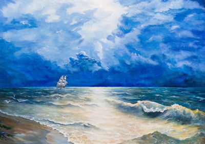 Ljuddämpande tavla - Dark clouds over the sea