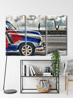 Ljuddämpande tavla - A car with a cuban flag