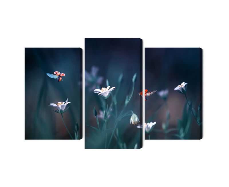 Ljuddämpande tavla - Ladybugs and wildflowers