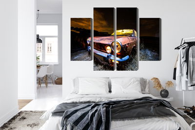 Ljuddämpande tavla - Old abandoned car 3d