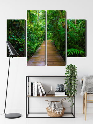 Ljuddämpande tavla - Wooden bridge in a tropical