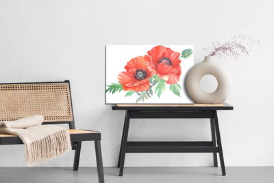 Ljuddämpande tavla - Red poppies painted