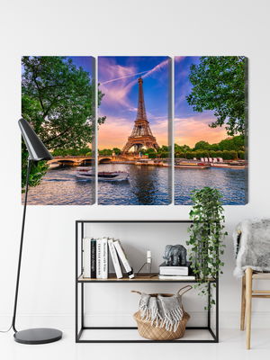 Ljuddämpande tavla - Eiffel tower and seine river