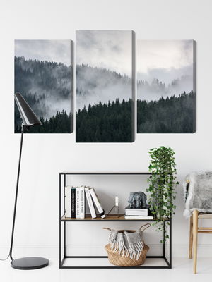 Ljuddämpande tavla - Misty 3d forest landscape