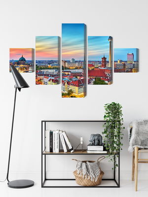 Ljuddämpande tavla - Colorful sky and berlin