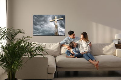 Ljuddämpande tavla - Cross on the background