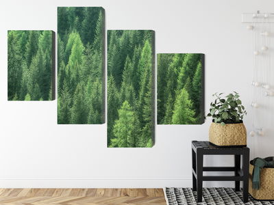 Ljuddämpande tavla - 3d green forest view