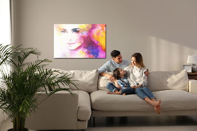 Ljuddämpande tavla - The face of a woman