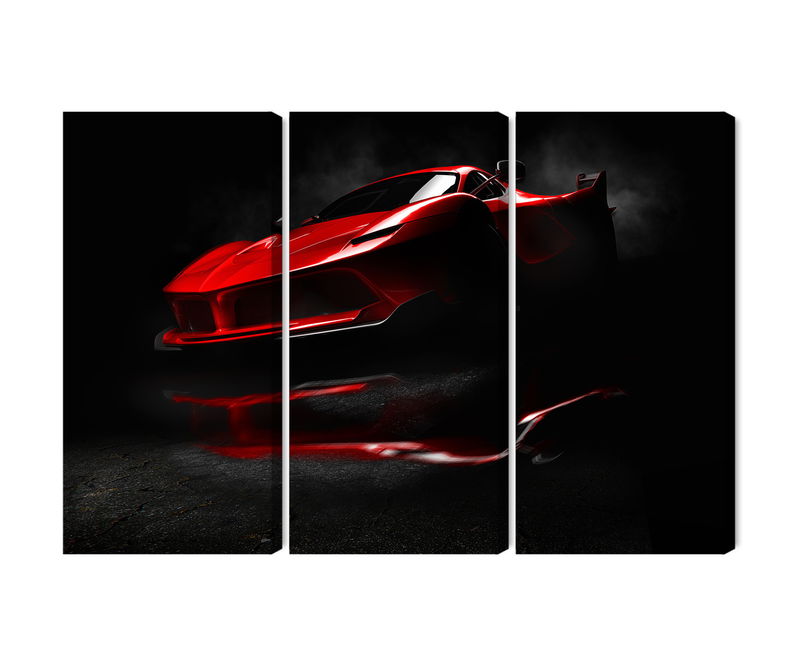 Ljuddämpande tavla - Red sports car 3d
