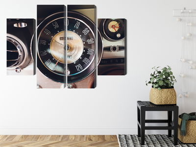 Ljuddämpande tavla - The dashboard in an old car