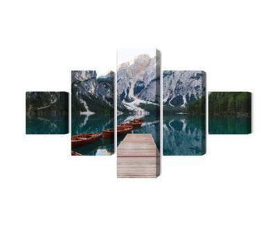 Ljuddämpande tavla - Lake braies in Italy