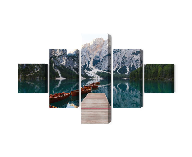 Ljuddämpande tavla - Lake braies in Italy