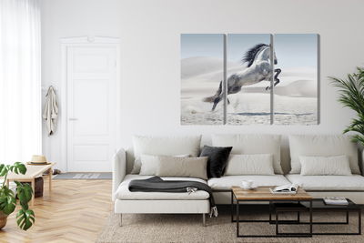 Ljuddämpande tavla - Horse in the desert 3d