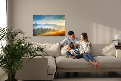 Ljuddämpande tavla - Misty mountain country