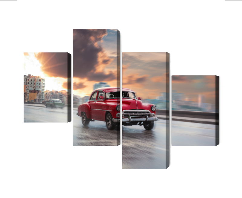 Ljuddämpande tavla - Historic car on the road