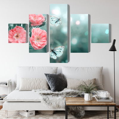 Ljuddämpande tavla - Delicate flowers and 3d