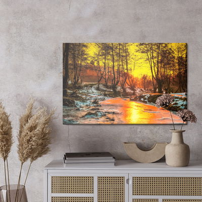 Ljuddämpande tavla - Sunset in the forest