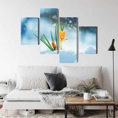 Ljuddämpande tavla - Yellow crocuses breaking