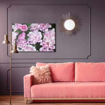 Ljuddämpande tavla - Peonies among the greenery