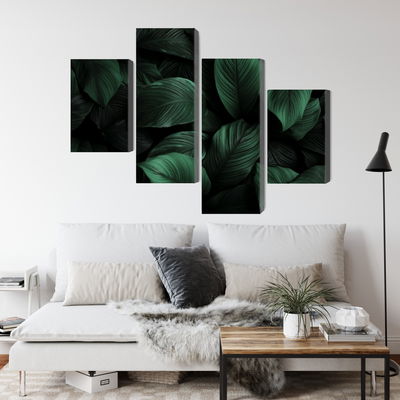 Ljuddämpande tavla - Green leaves on a macro scale