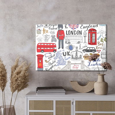 Ljuddämpande tavla - Famous symbols of London