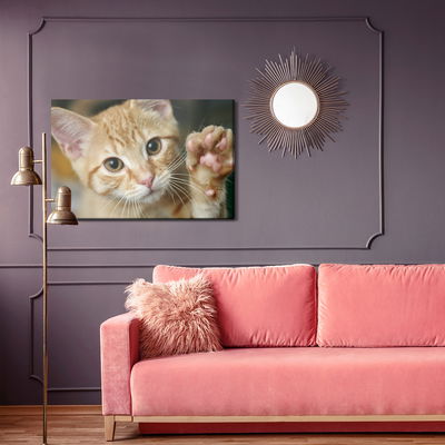 Ljuddämpande tavla - Waving 3d kitten