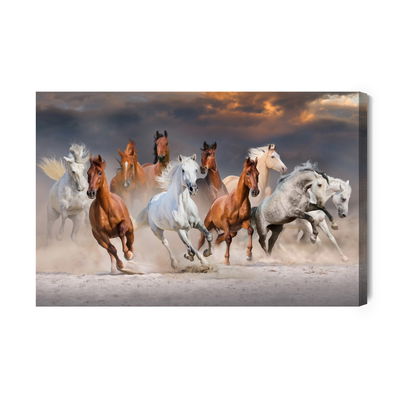 Ljuddämpande tavla - Horses in the desert