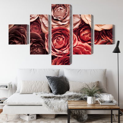 Ljuddämpande tavla - Colorful flowers close up 3d