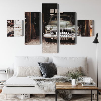 Ljuddämpande tavla - Old car in vintage style