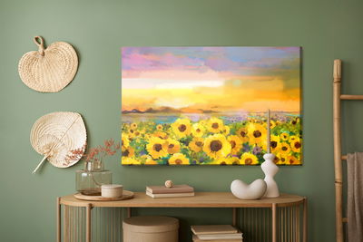 Ljuddämpande tavla - A field of sunflowers as