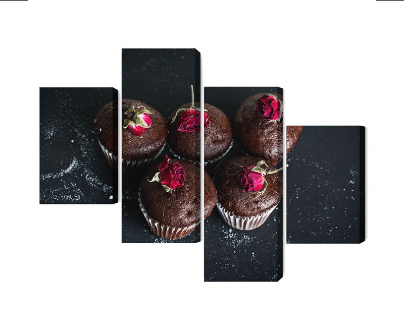 Ljuddämpande tavla - Chocolate muffins with roses