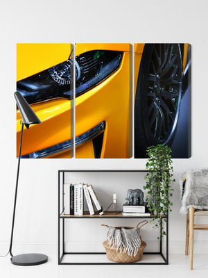 Ljuddämpande tavla - Front of a yellow sports car