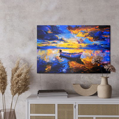 Ljuddämpande tavla - Empty boat in the sea