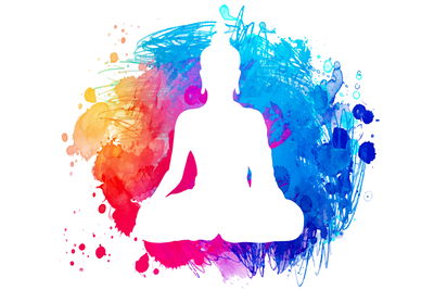 Ljuddämpande tavla - Buddha on a watercolor