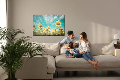 Ljuddämpande tavla - Sunflower field against