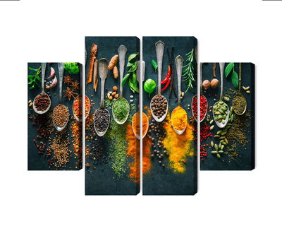Ljuddämpande tavla - Herbs and spices on spoons
