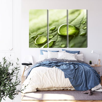 Ljuddämpande tavla - Water drops on a leaf