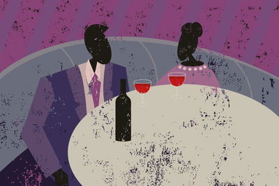 Ljuddämpande tavla - Couple at the retro