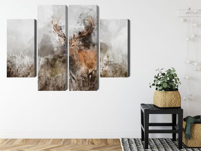 Ljuddämpande tavla - A deer painted with 3d