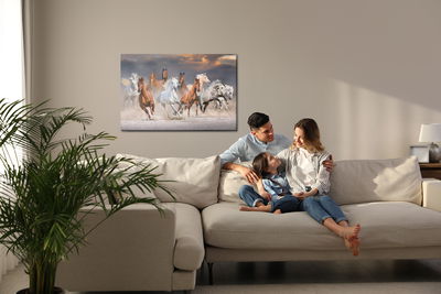 Ljuddämpande tavla - Horses in the desert