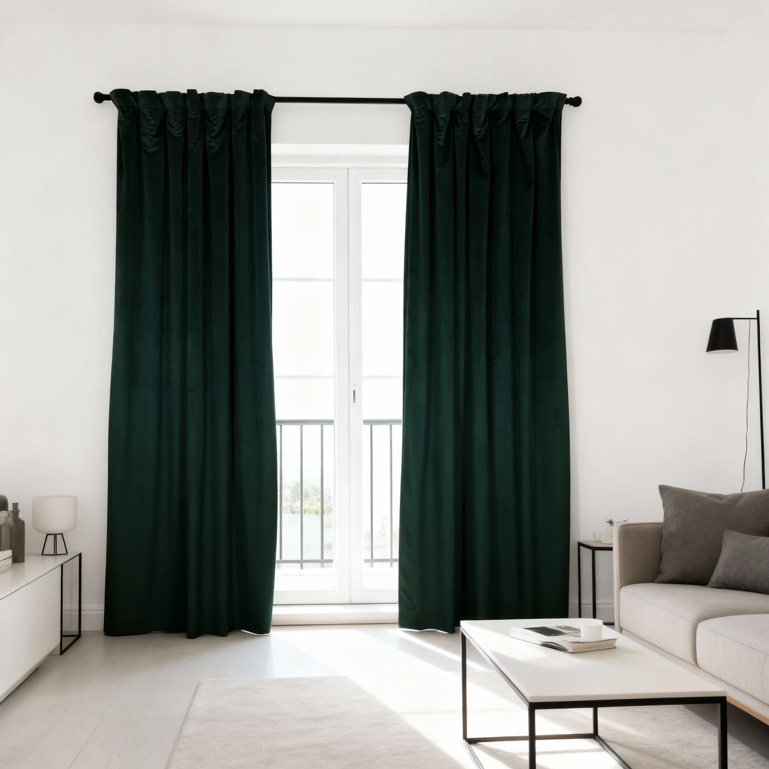 Extra bred ljuddämpande gardin – Silent Curtain Feltra (420cm 250cm Grön (38) Med mörkläggning)
