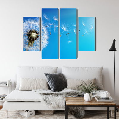 Ljuddämpande tavla - Dandelion with flying seeds