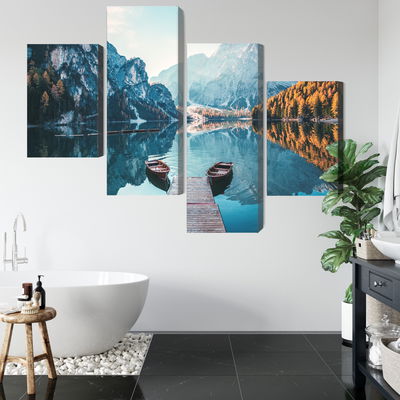 Ljuddämpande tavla - Lake braies in the italian