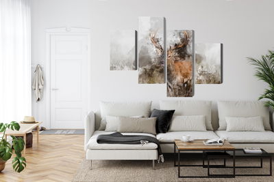 Ljuddämpande tavla - A deer painted with 3d